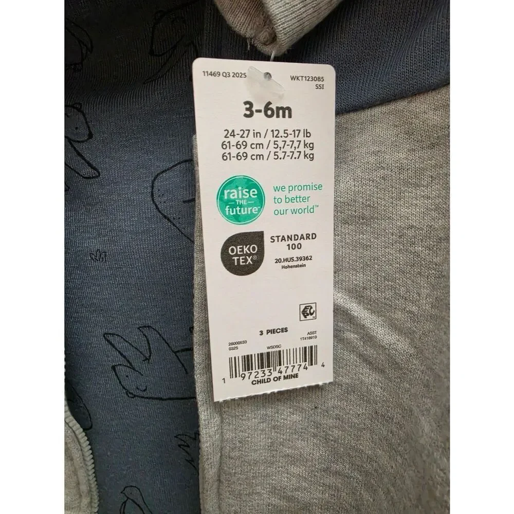 Carter's Child of Mine Baby and Toddler Boy Hoodie Outfit Set, 3 pc, NWT